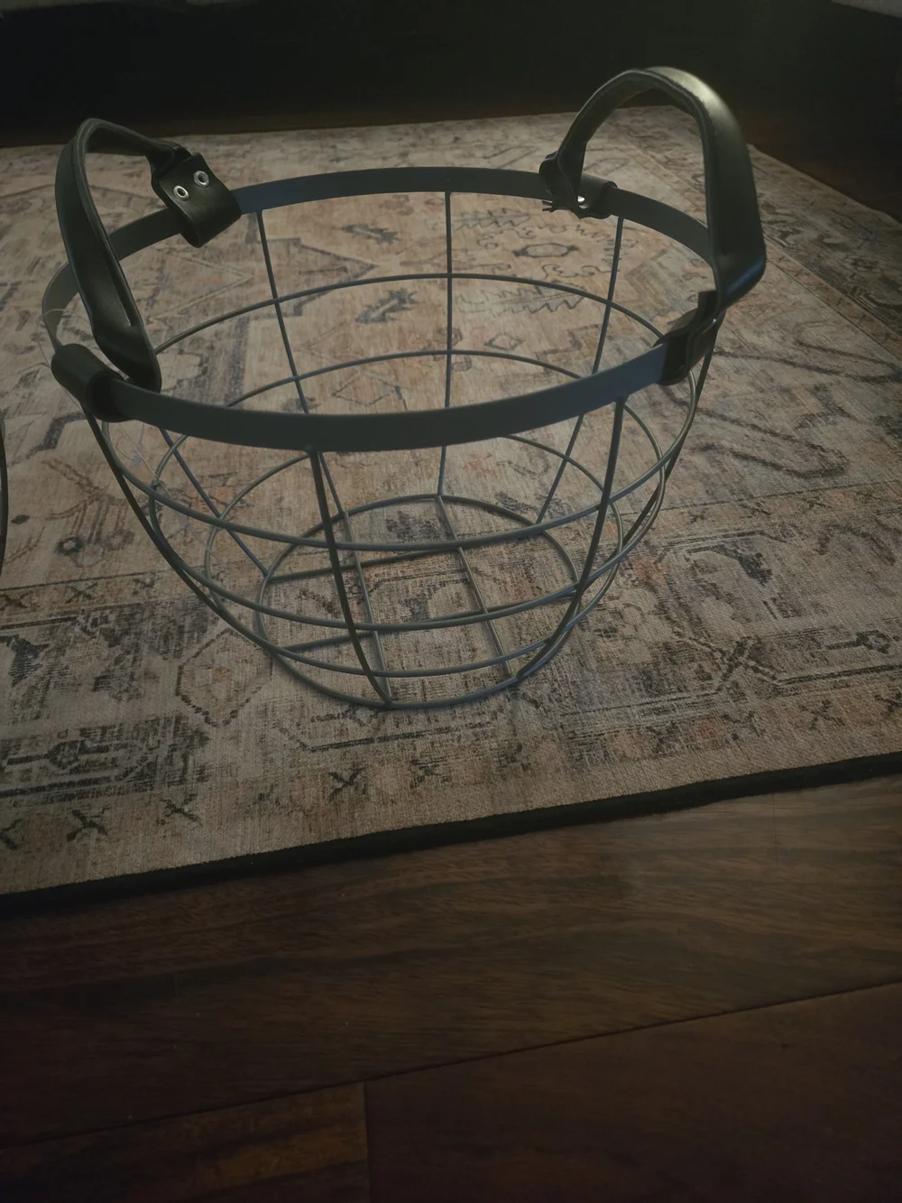 Metal Wire Storage Basket with Black Handles - Home Accents